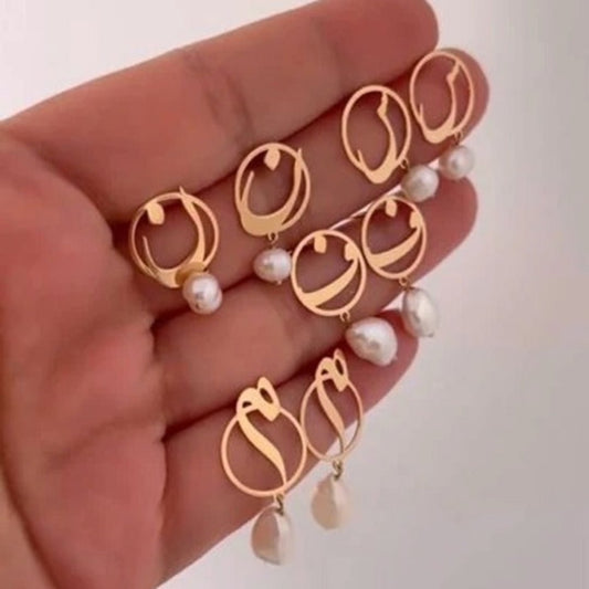Les boucles Personnalisé en Or 18K avec des vrais perles - My Store